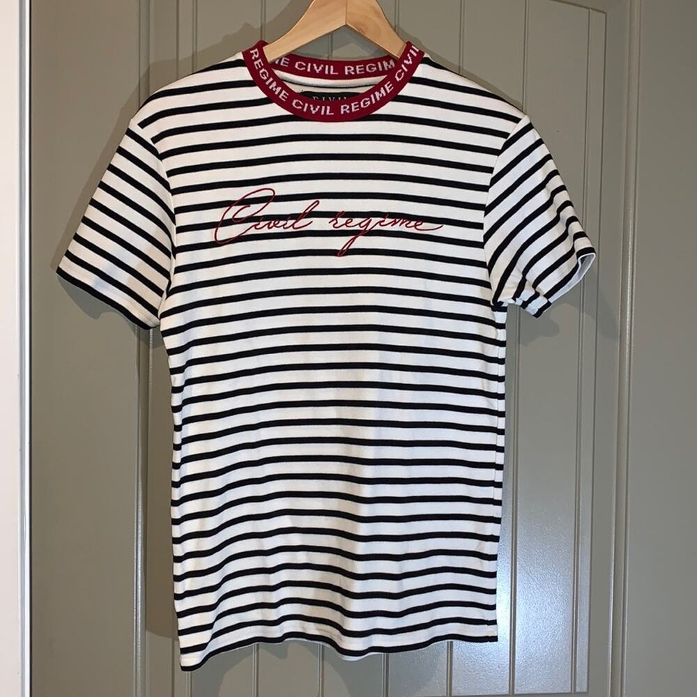 Civil Regime Embroidered Logo Tee sz M